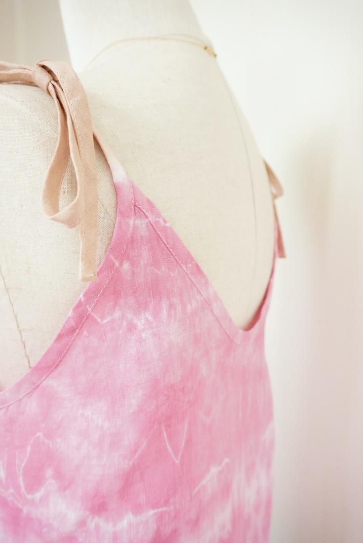 French Linen Ribbon Camisole  Bougainvillea x Cafelate