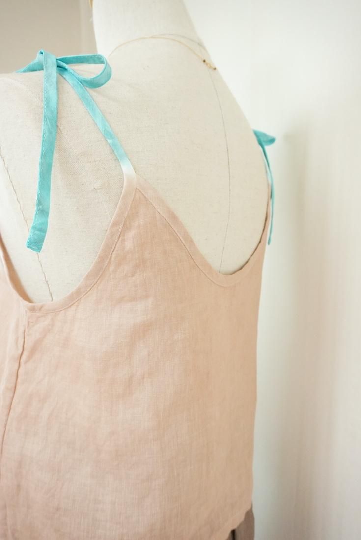 French Linen Ribbon Camisole  Cafelate x Under the sea