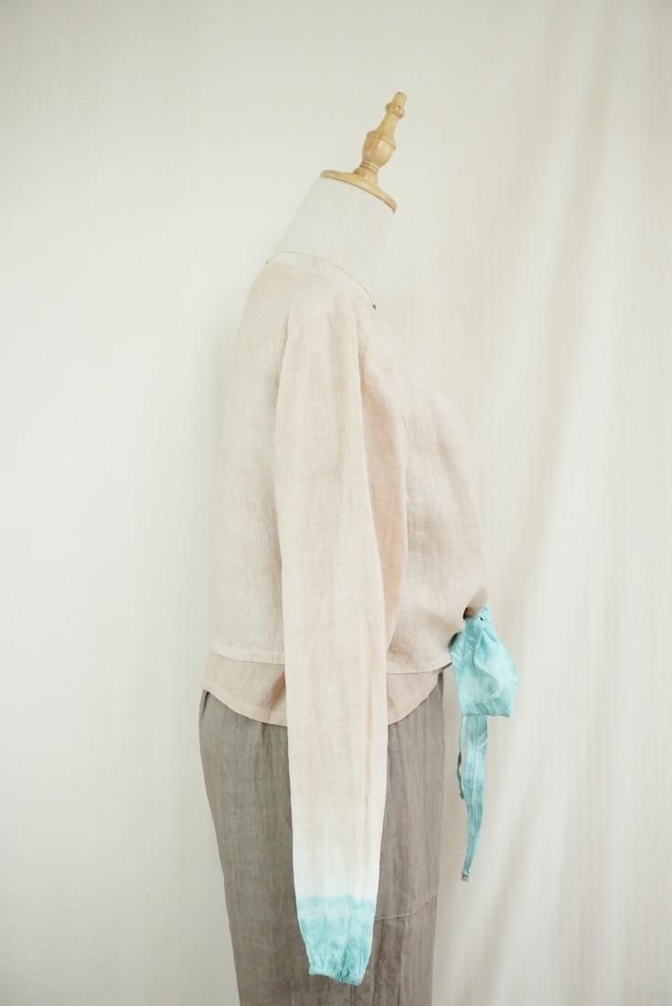 French Linen Ribbon Cardigan  SandyBeach x Under the sea 