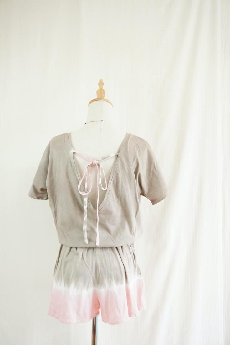 Cotton Tee in one Taupe x Pinkbeige 