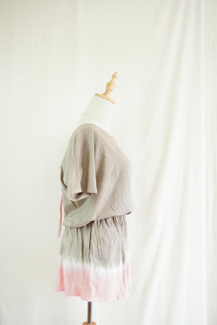 Cotton Tee in one Taupe x Pinkbeige 