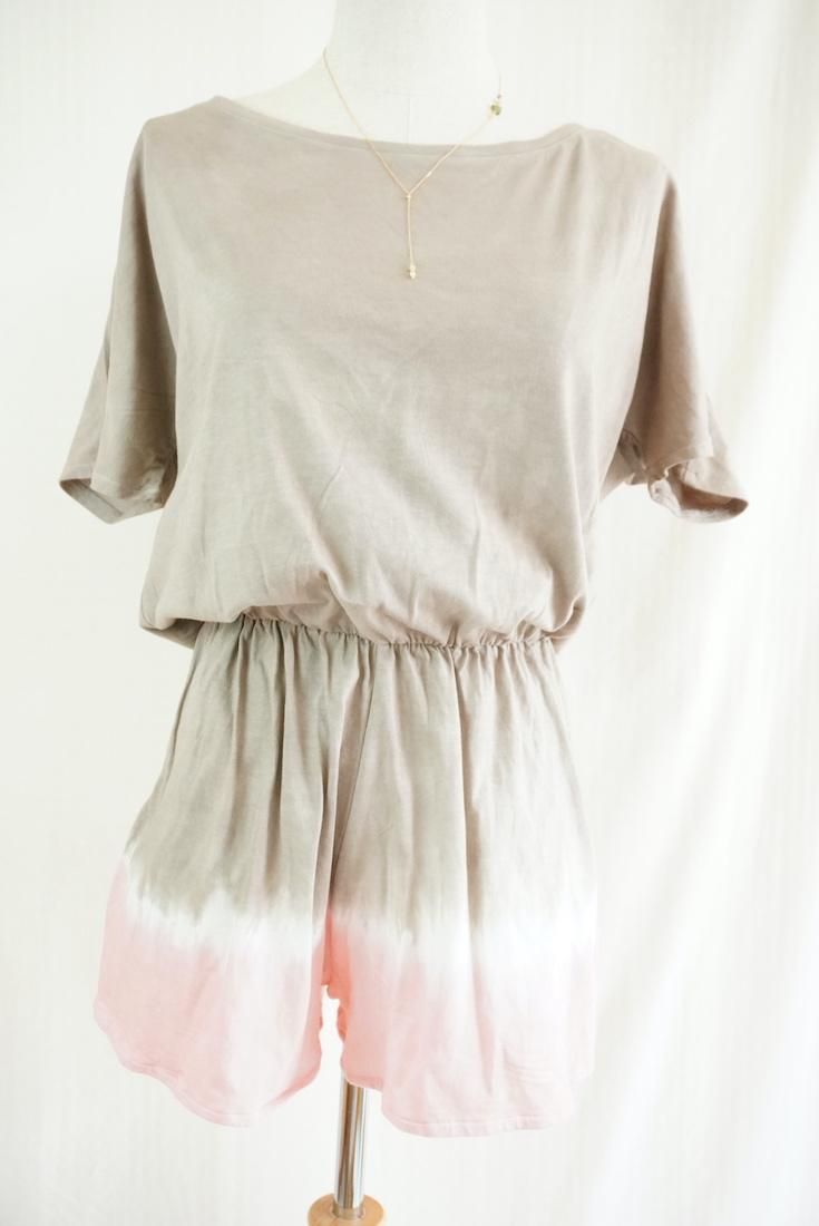 Cotton Tee in one Taupe x Pinkbeige 