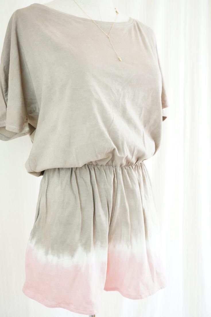 Cotton Tee in one Taupe x Pinkbeige 