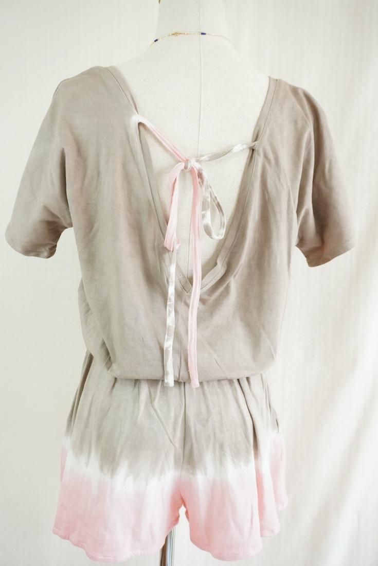 Cotton Tee in one Taupe x Pinkbeige 