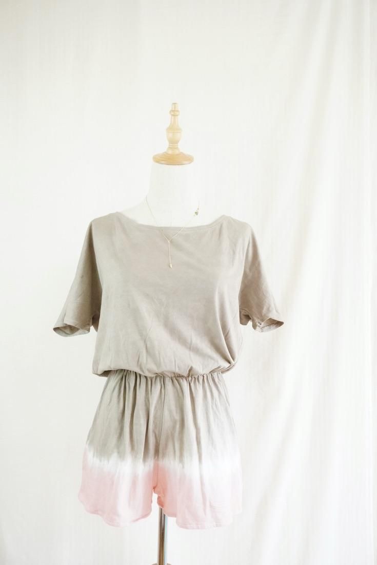 Cotton Tee in one Taupe x Pinkbeige 