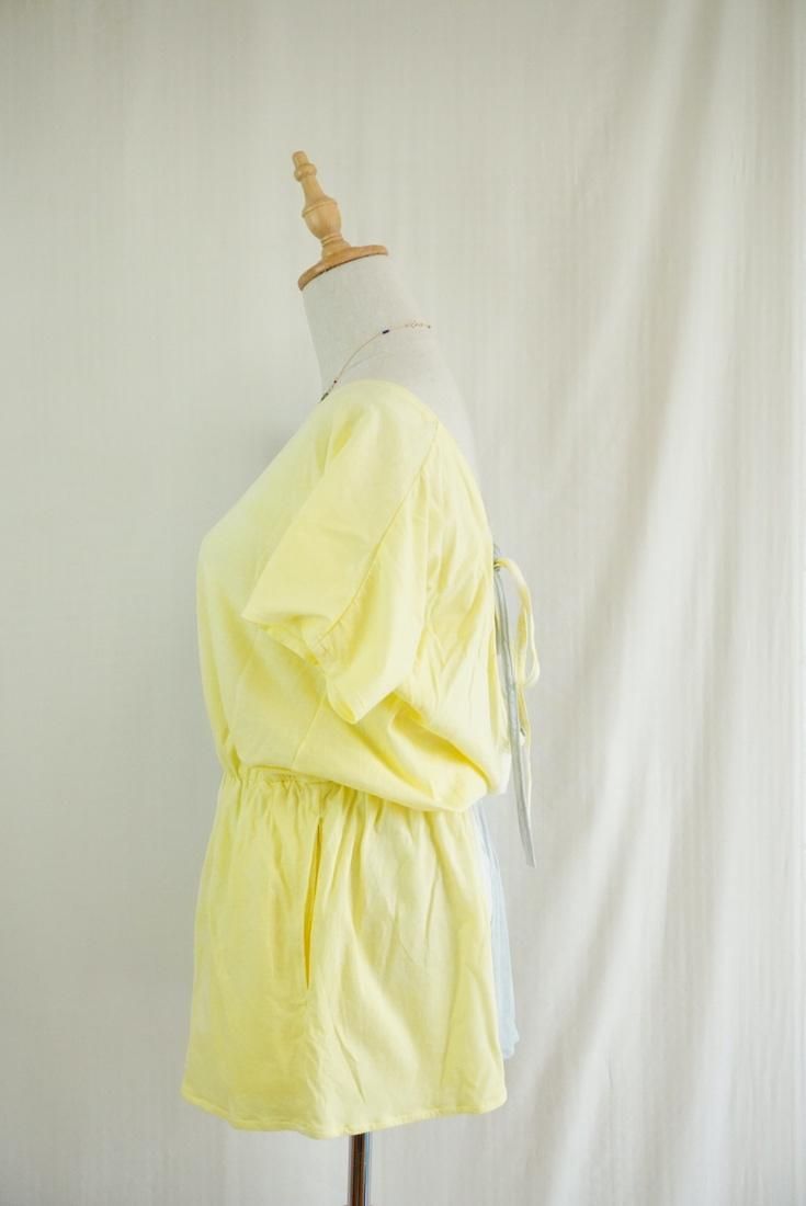 Cotton Tee in one Lemon x Lightgray 