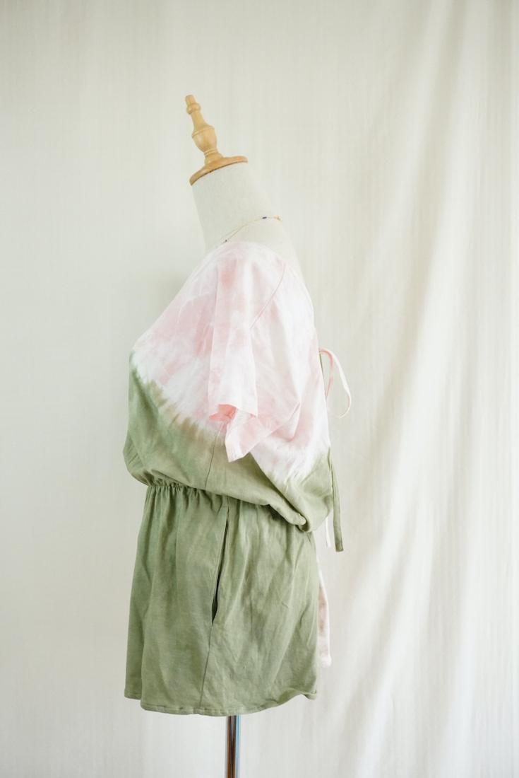Cotton Tee in one Greentea x Pinkbeige 