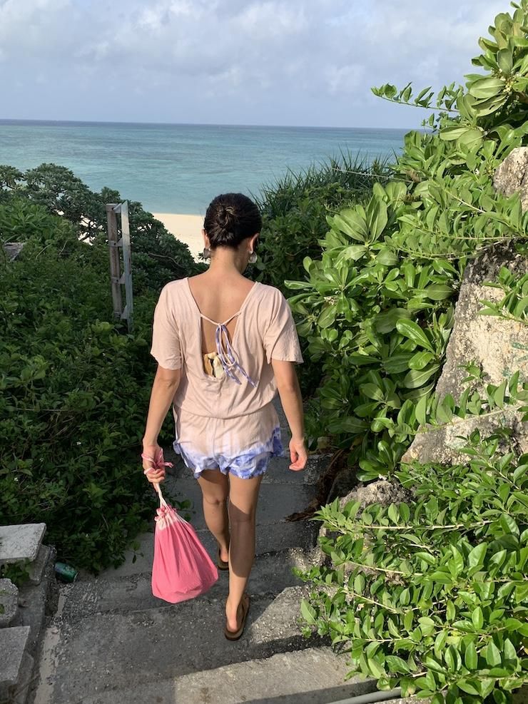 Cotton Tee in one Greentea x Pinkbeige 