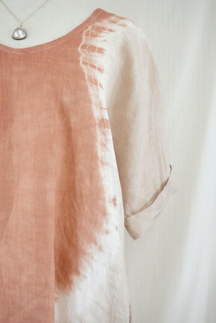 French Linen Short Relax Dress Retrobrown x Cafelate
