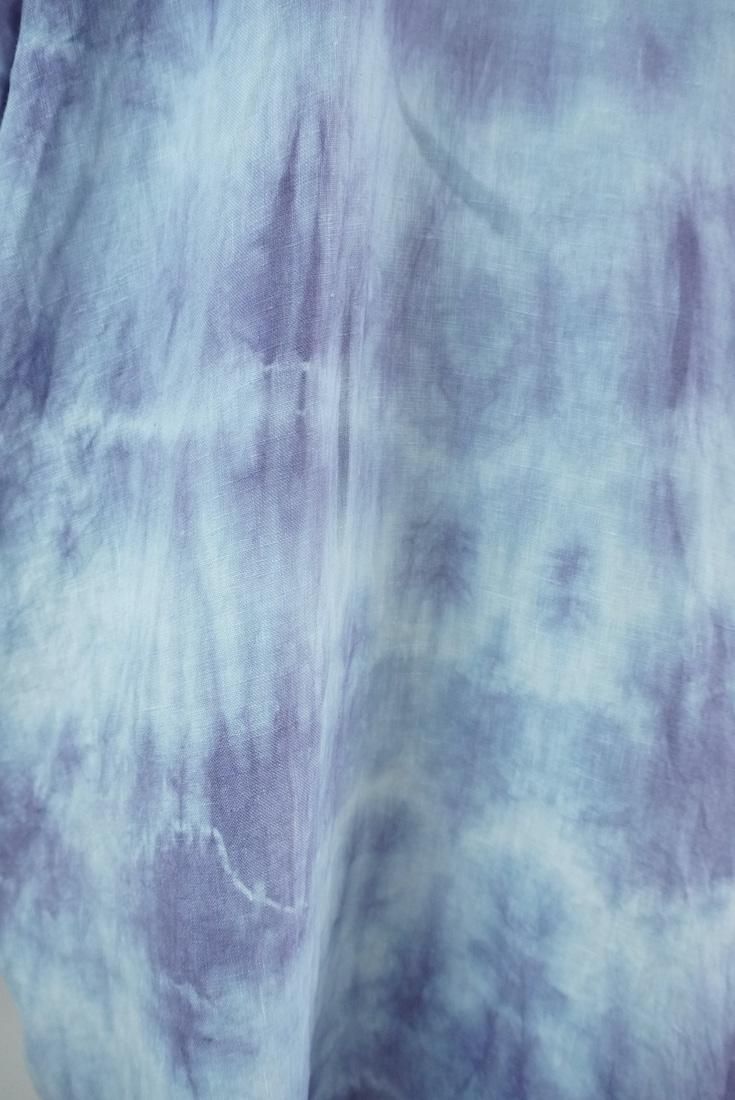 French Linen Short Relax Dress Lavender x Custard