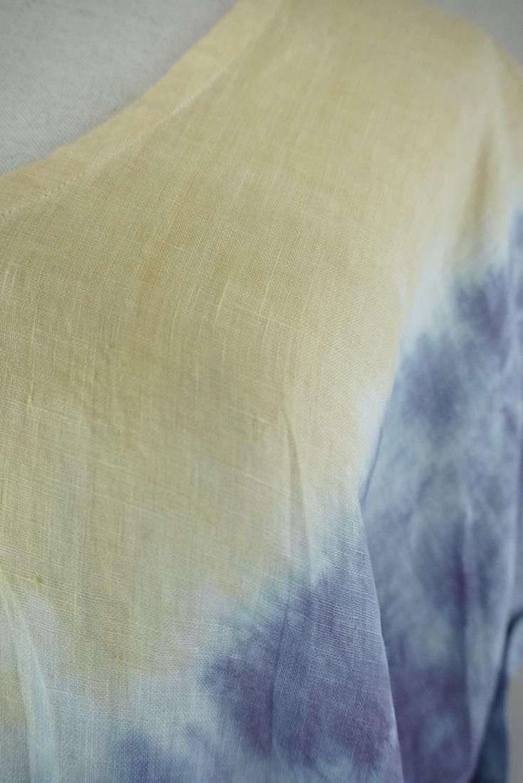 French Linen Short Relax Dress Lavender x Custard