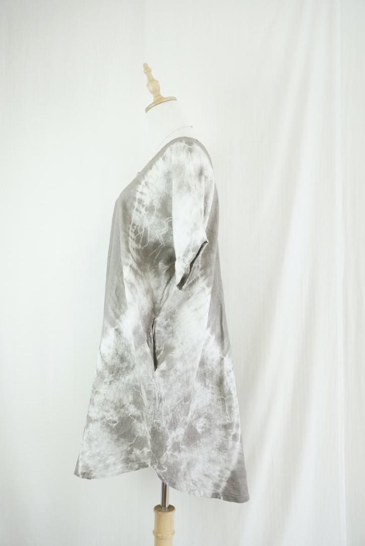 French Linen Short Relax Dress Taupe