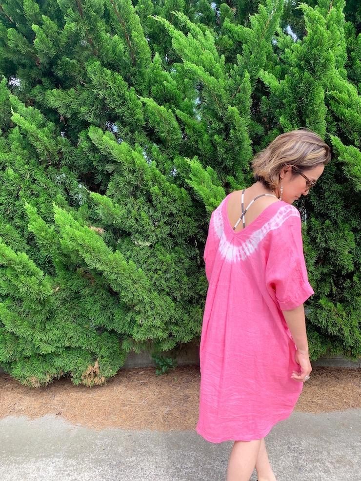 French Linen Short Relax Dress Taupe