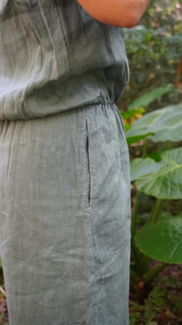 French Linen Bare top all in one Taupe x Peachshell