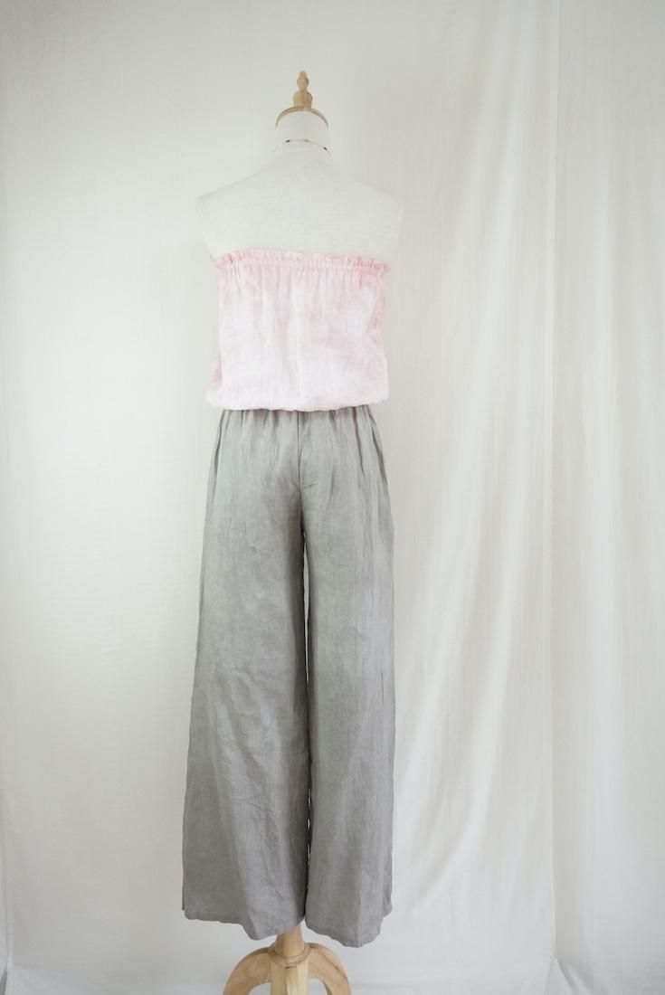 French Linen Bare top all in one Taupe x Peachshell
