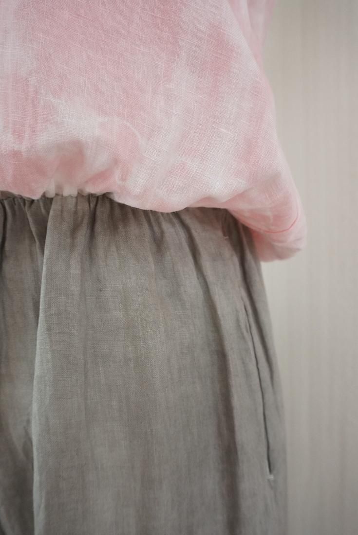 French Linen Bare top all in one Taupe x Peachshell