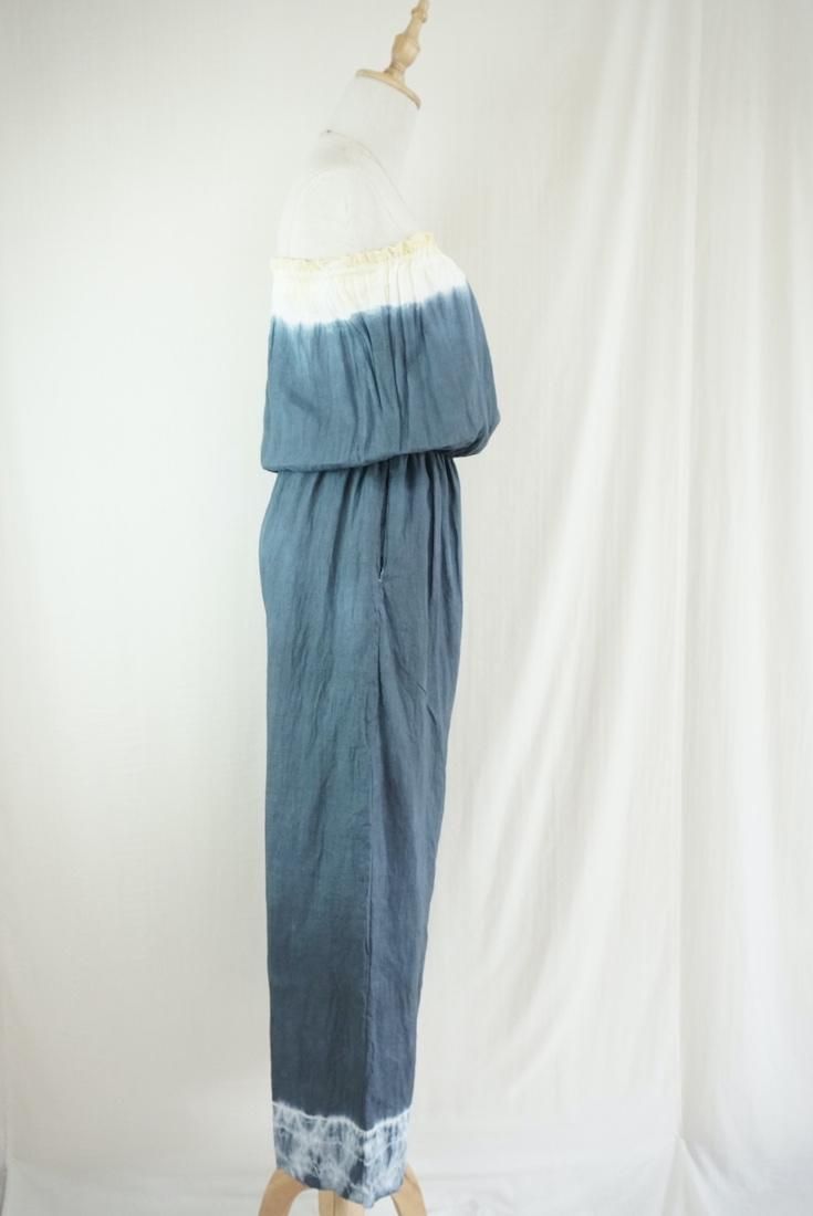 French Linen Bare top all in one Moonlight sea x Custard