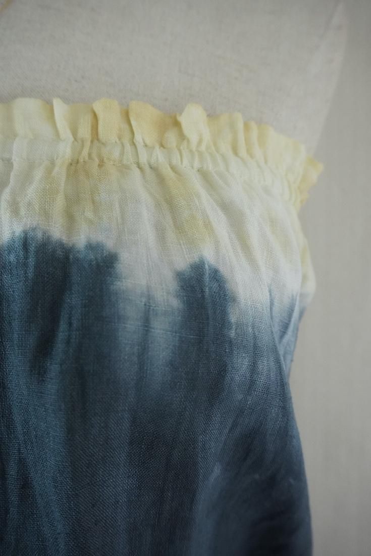 French Linen Bare top all in one Moonlight sea x Custard