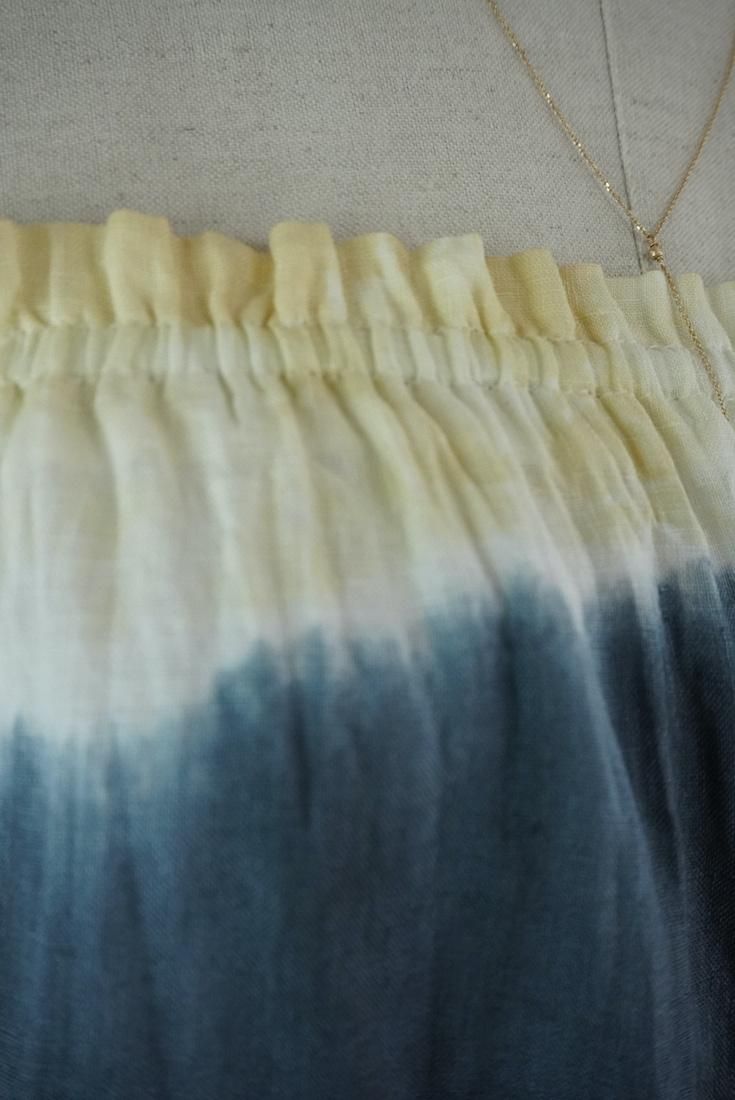 French Linen Bare top all in one Moonlight sea x Custard