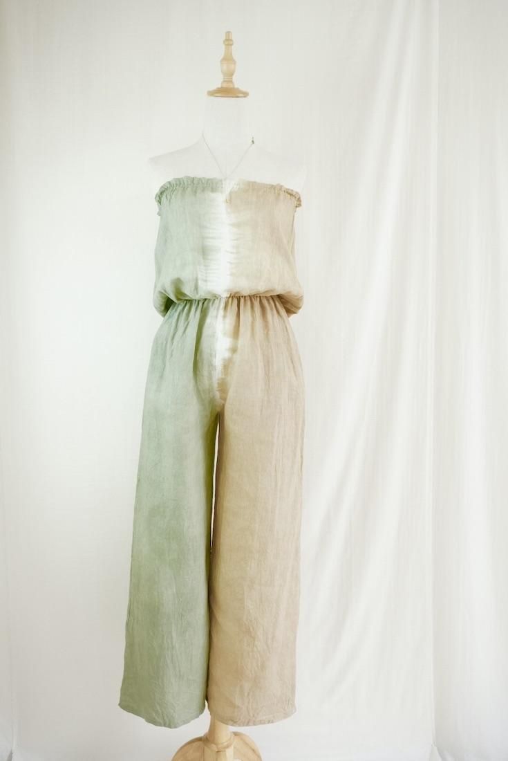 French Linen Bare top all in one Hazelnuts x Greentea