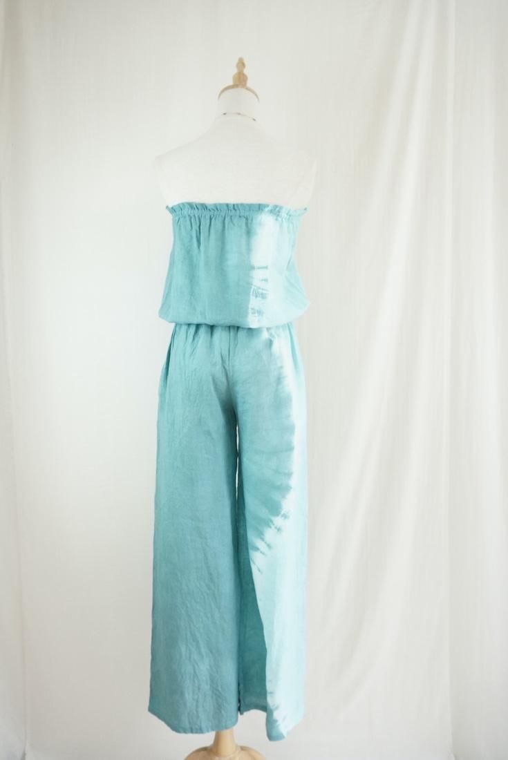 French Linen Bare top all in one Under the sea x Turquoise