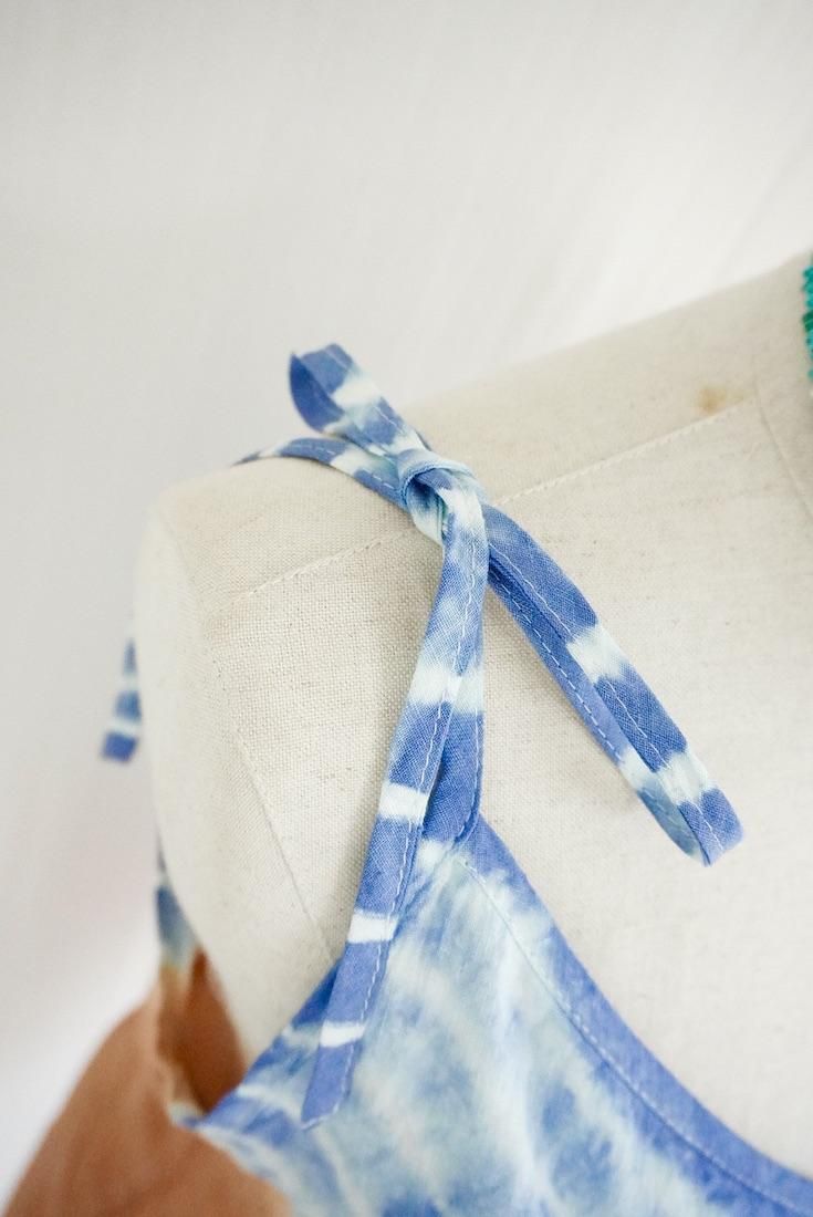 French Linen  Short Rompers  Terracotta x Deepblue