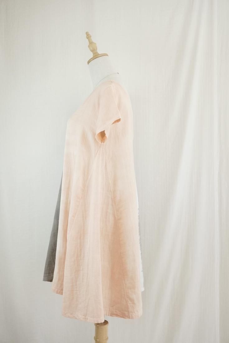 W-gauze A line OP  Taupe x Apricot 