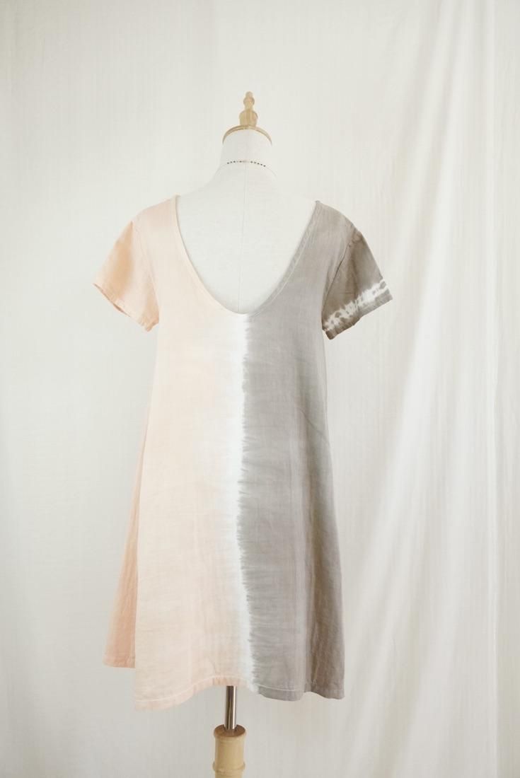 W-gauze A line OP  Taupe x Apricot 