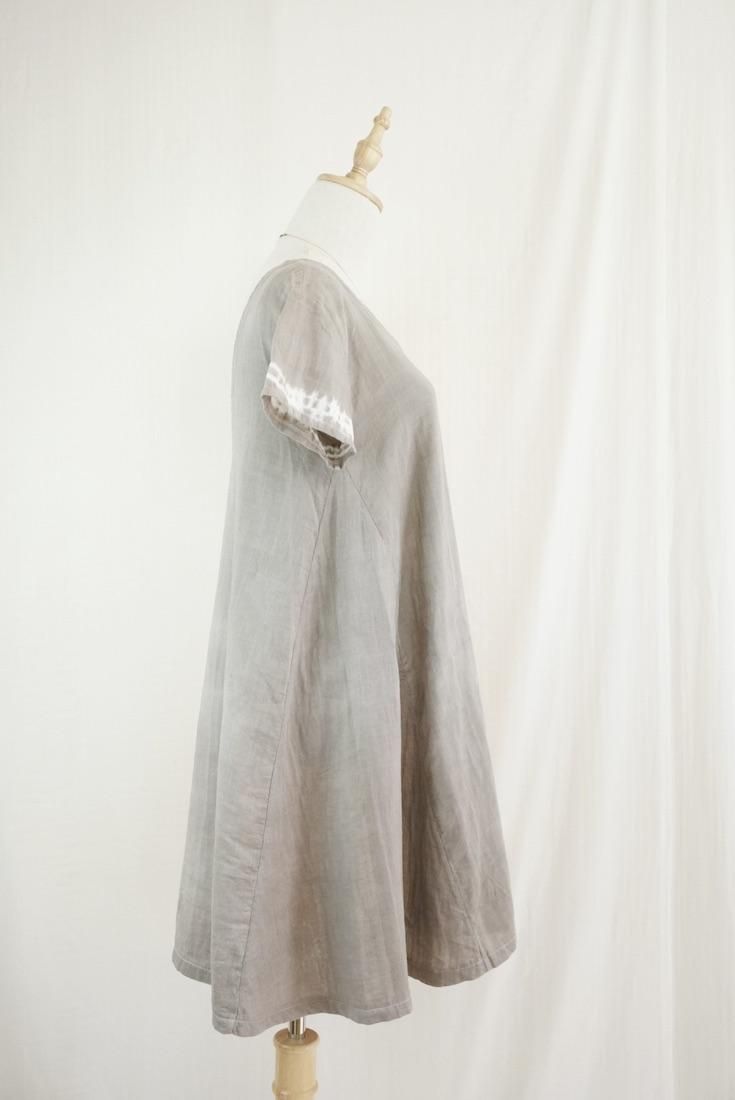 W-gauze A line OP  Taupe x Apricot 
