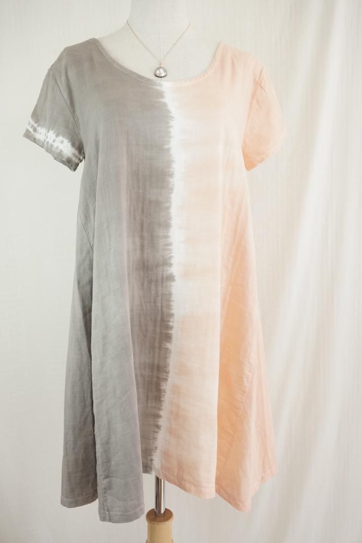 W-gauze A line OP  Taupe x Apricot 
