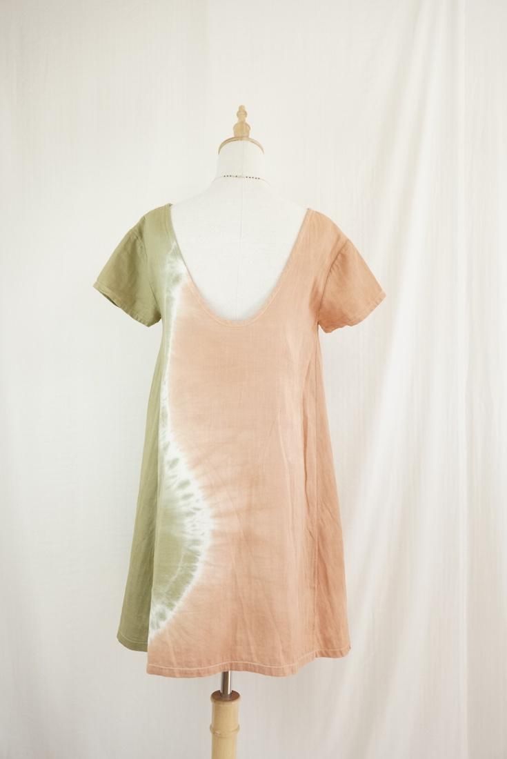 W-gauze A line OP  Terracotta x Khaki