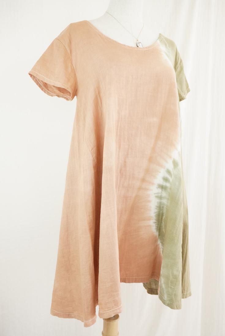 W-gauze A line OP  Terracotta x Khaki