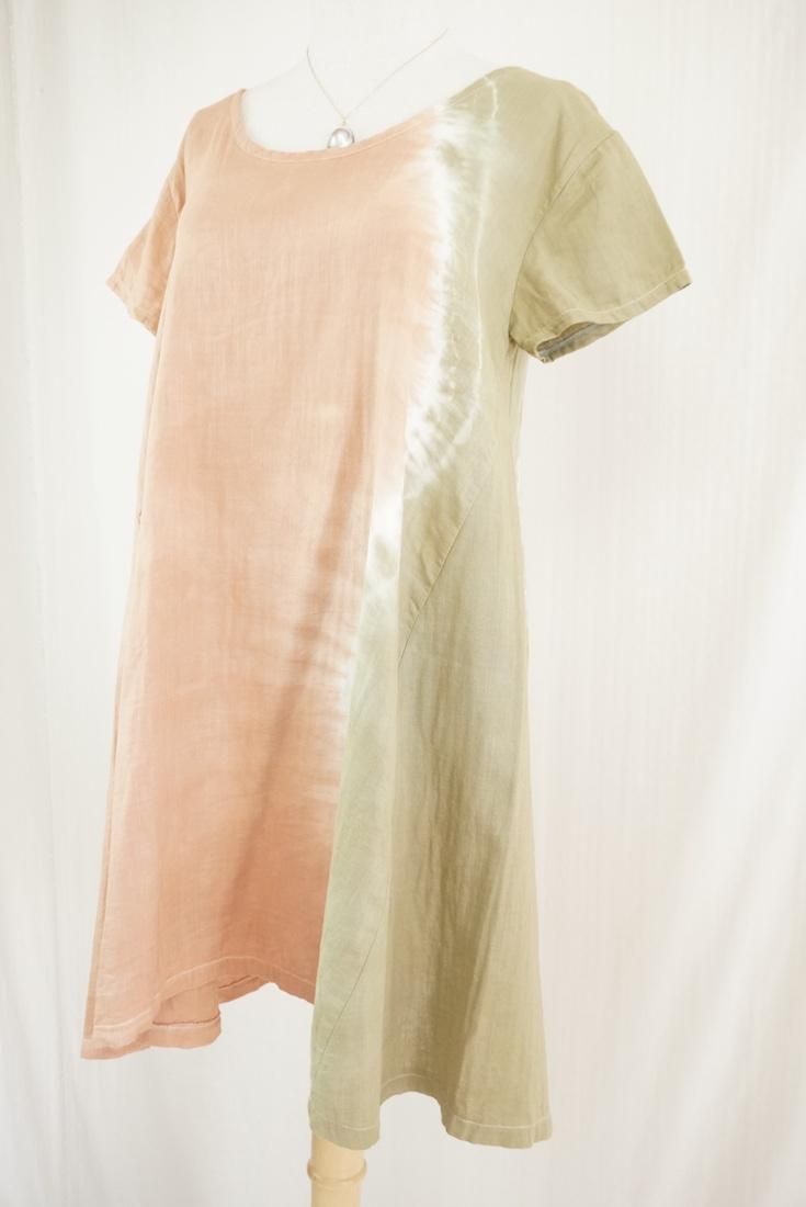 W-gauze A line OP  Terracotta x Khaki