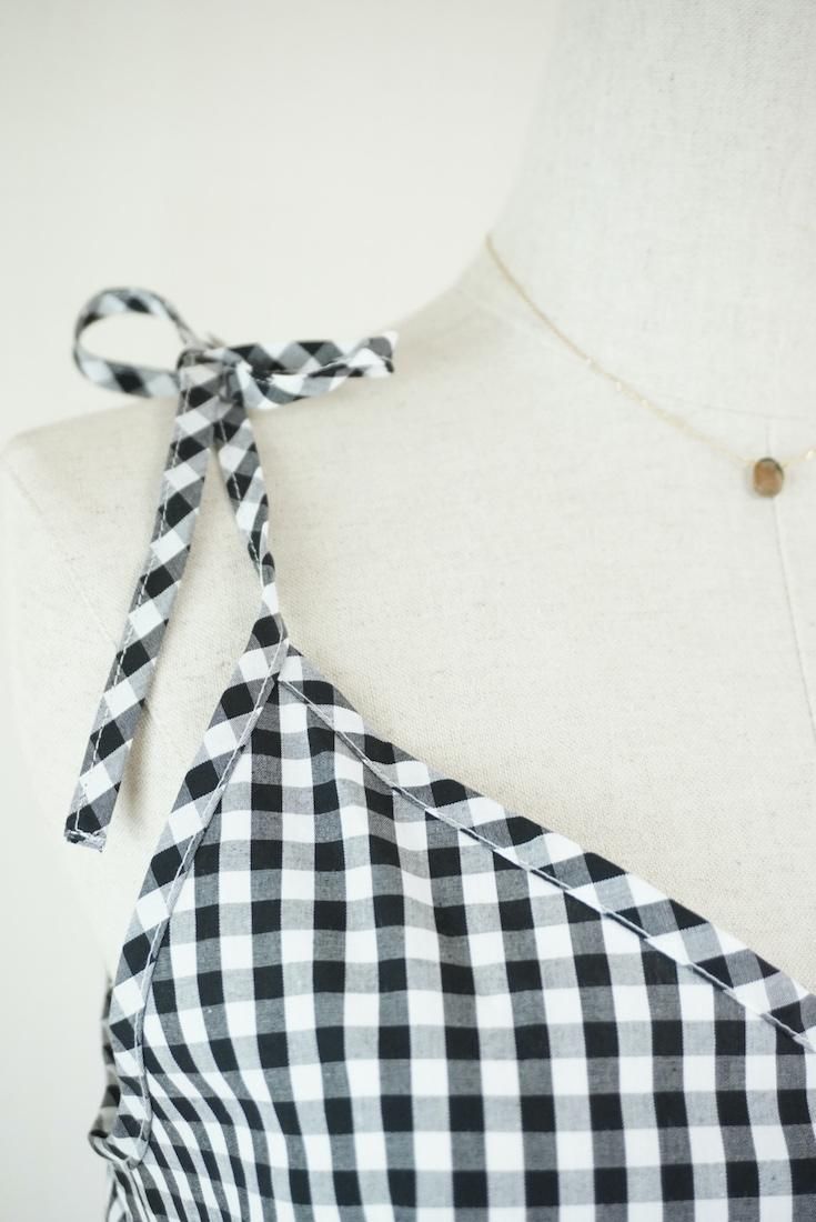 Gingham check  Ribbon Camisole