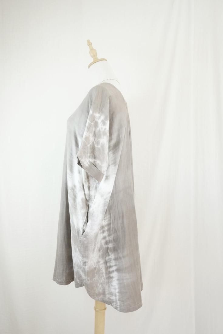 W-gauze Short Relax Dress Taupe