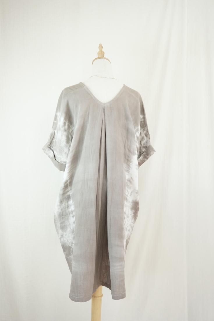 W-gauze Short Relax Dress Taupe