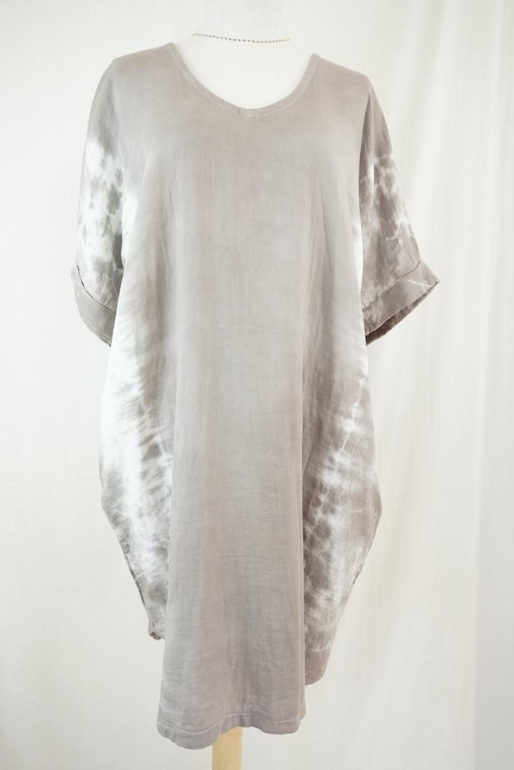 W-gauze Short Relax Dress Taupe