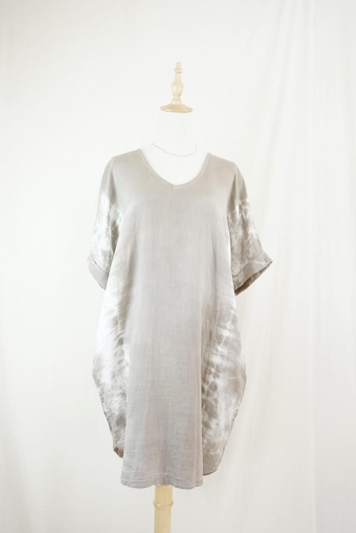 W-gauze Short Relax Dress Taupe