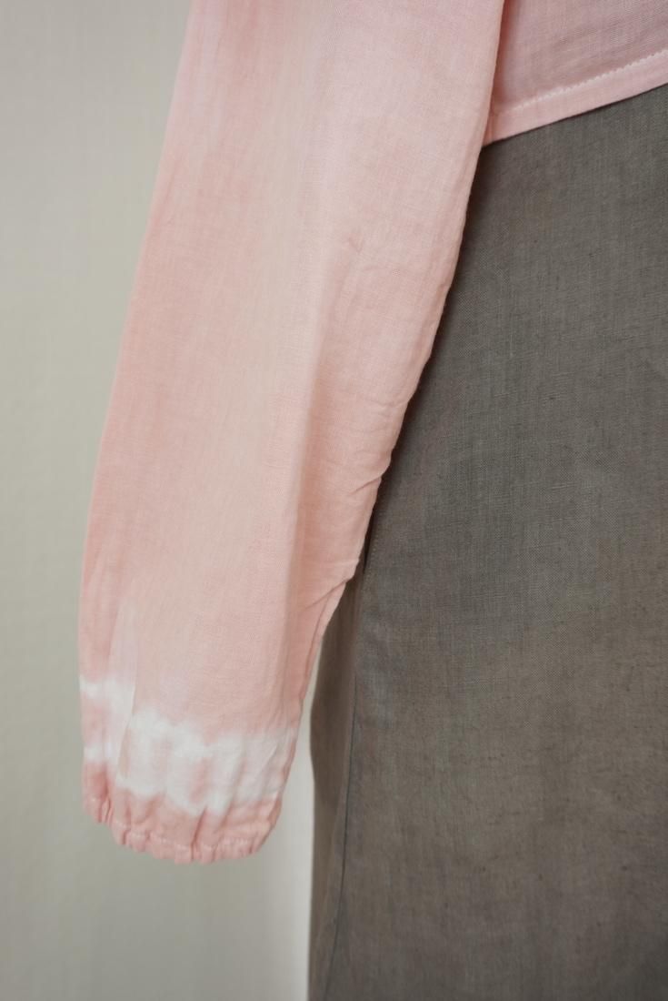 W gauze Ribbon Cardigan “Greentea x Pinkbeige”