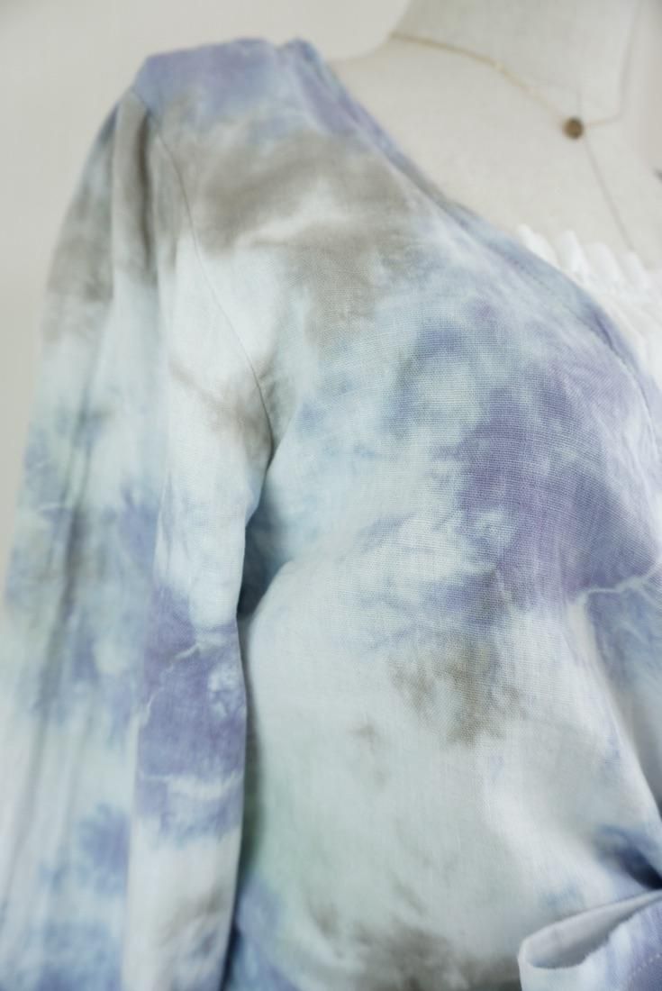W gauze Ribbon Cardigan Lavender x Pistachio x Taupe