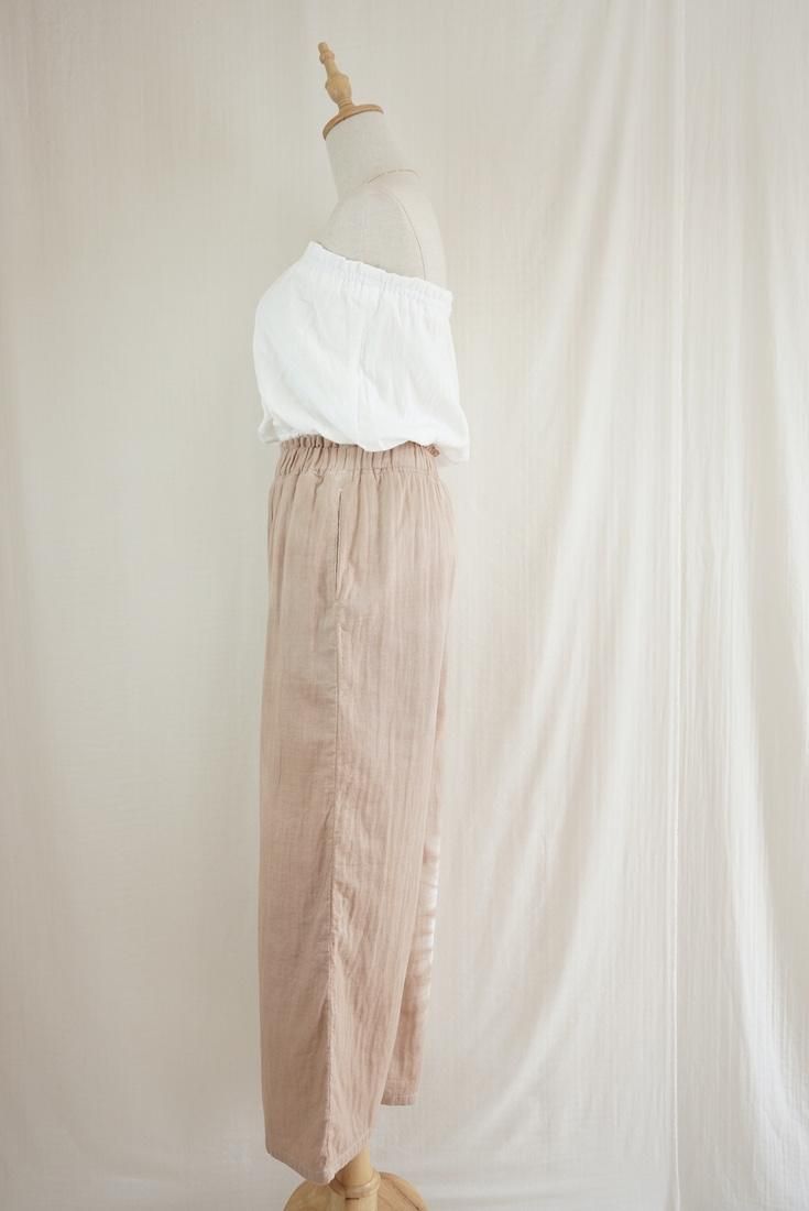 W gauze Relax Pants Cafelate