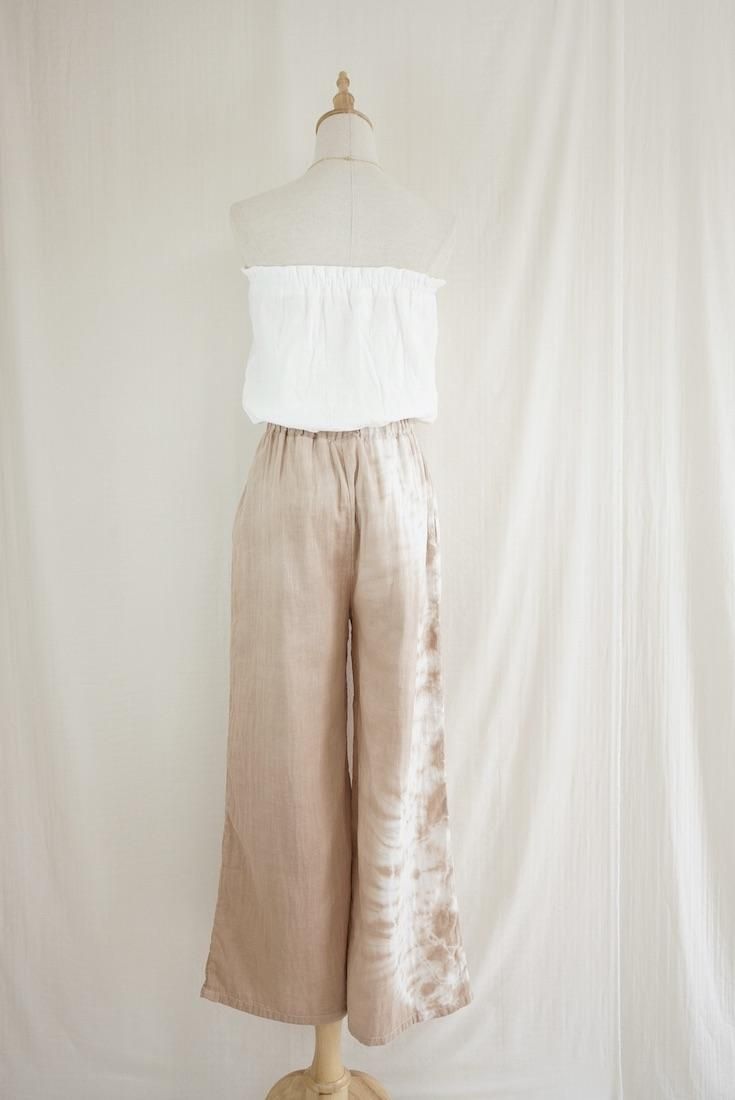 W gauze Relax Pants Cafelate