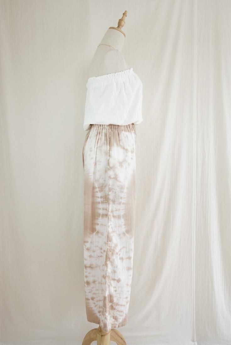 W gauze Relax Pants Cafelate