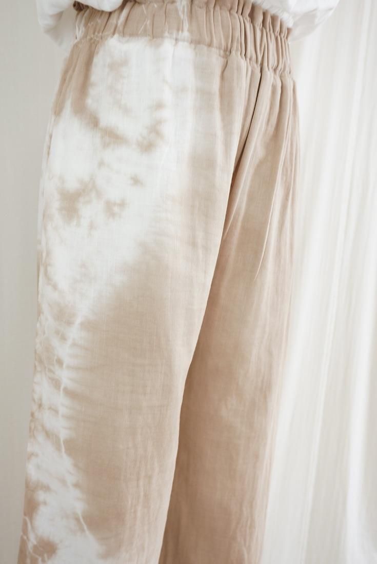 W gauze Relax Pants Cafelate