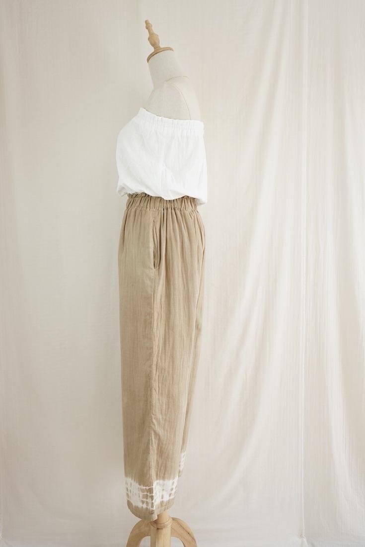 W gauze Relax Pants Hazelnuts