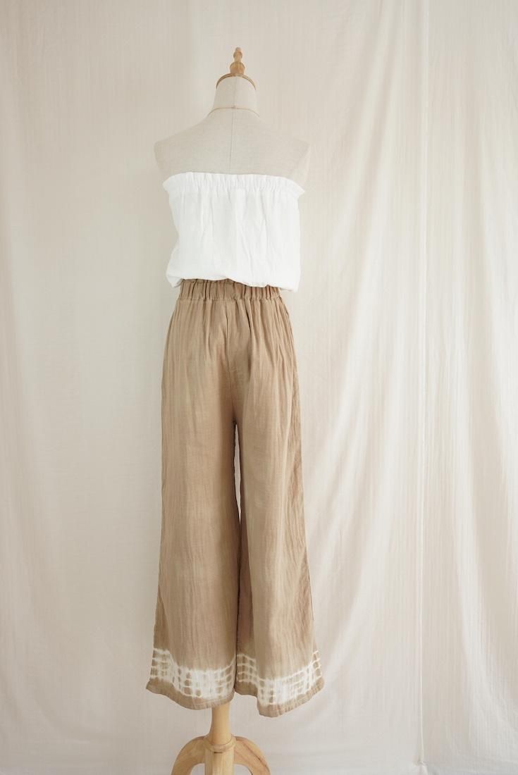 W gauze Relax Pants Hazelnuts