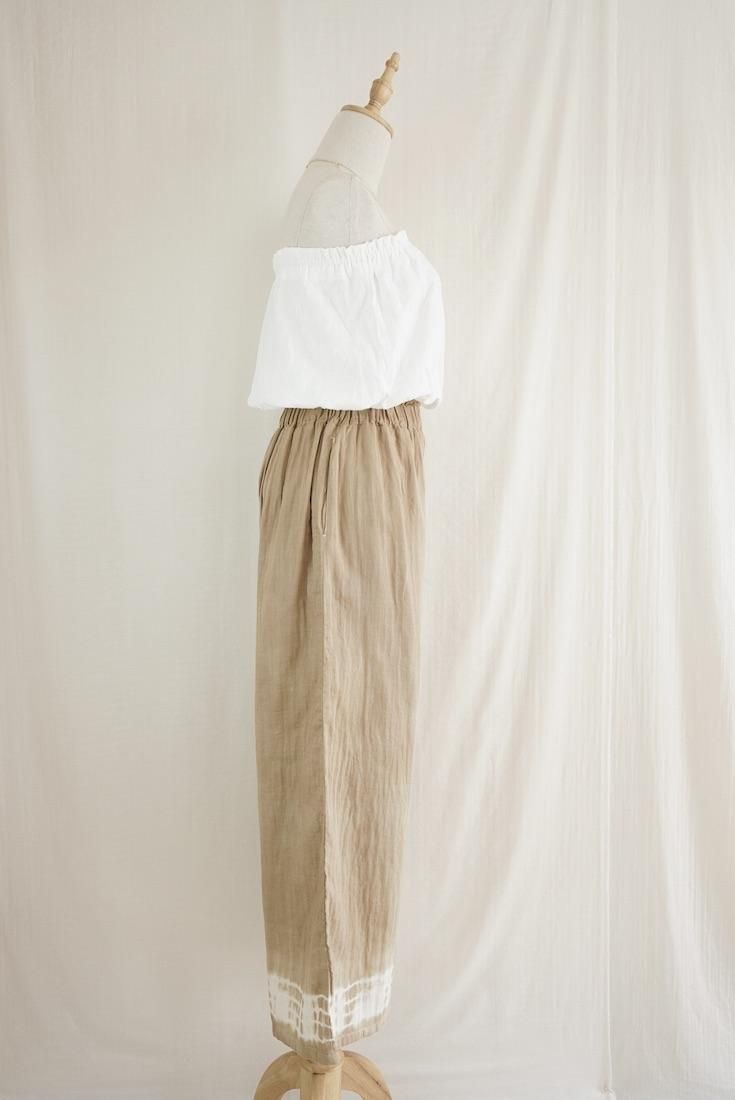 W gauze Relax Pants Hazelnuts