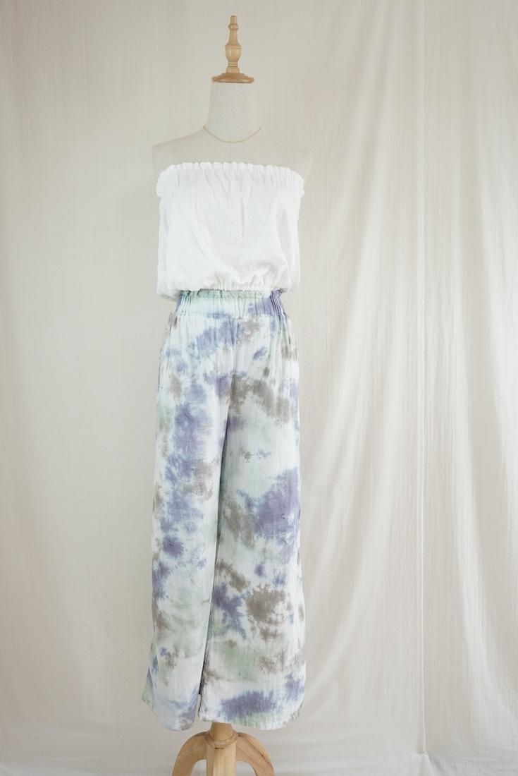 W gauze Relax Pants Lavender x Pistachio x Taupe