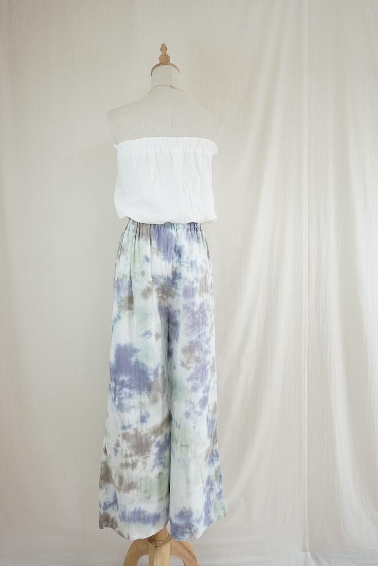 W gauze Relax Pants Lavender x Pistachio x Taupe