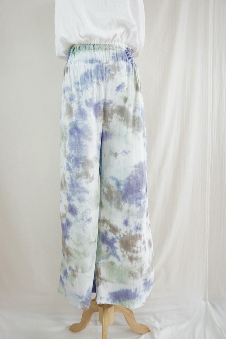 W gauze Relax Pants Lavender x Pistachio x Taupe